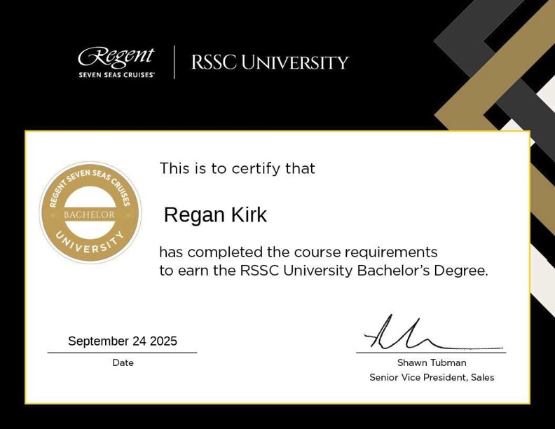 Regent certificate