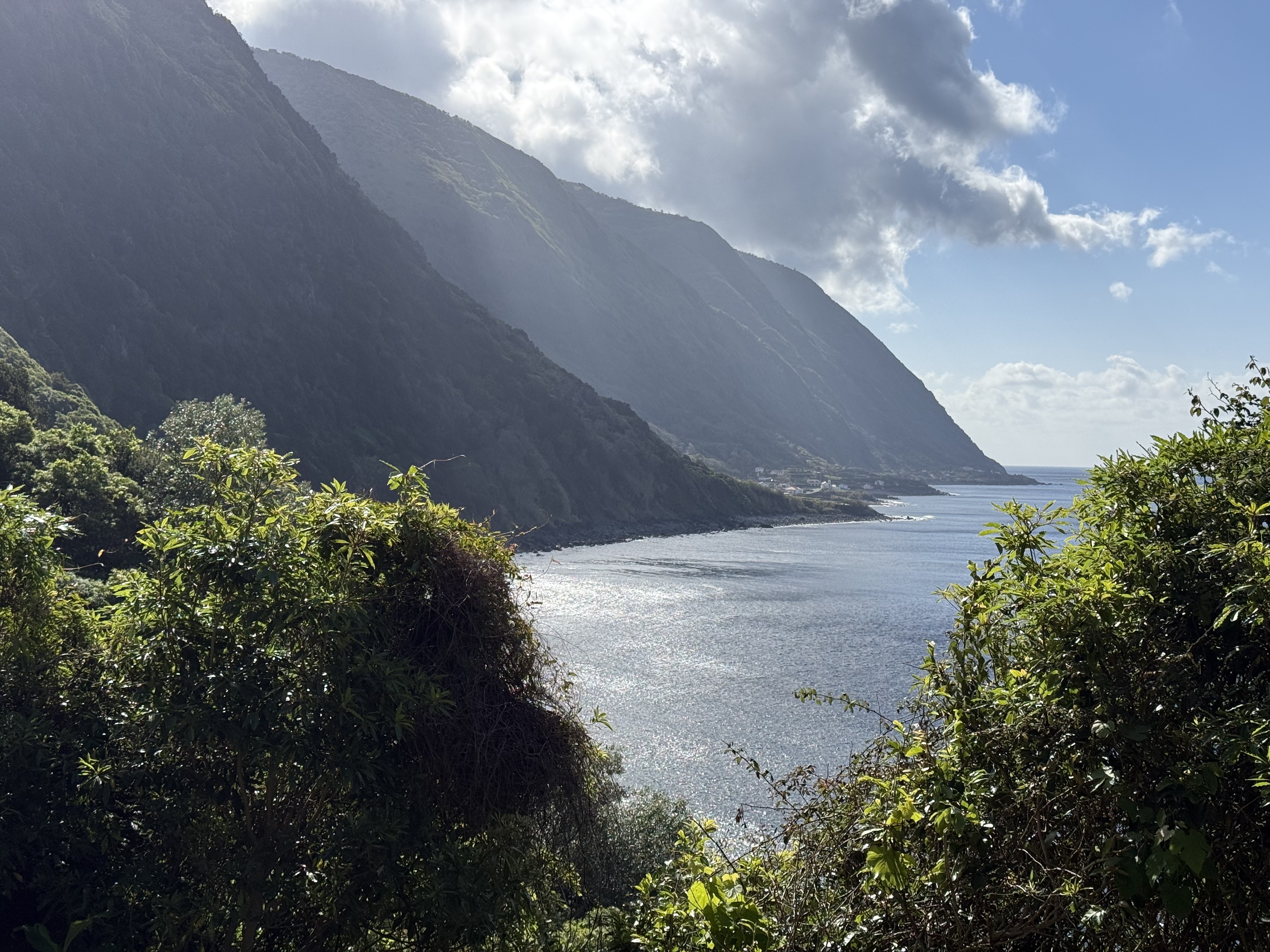 Lush coastal landscape in the Azores