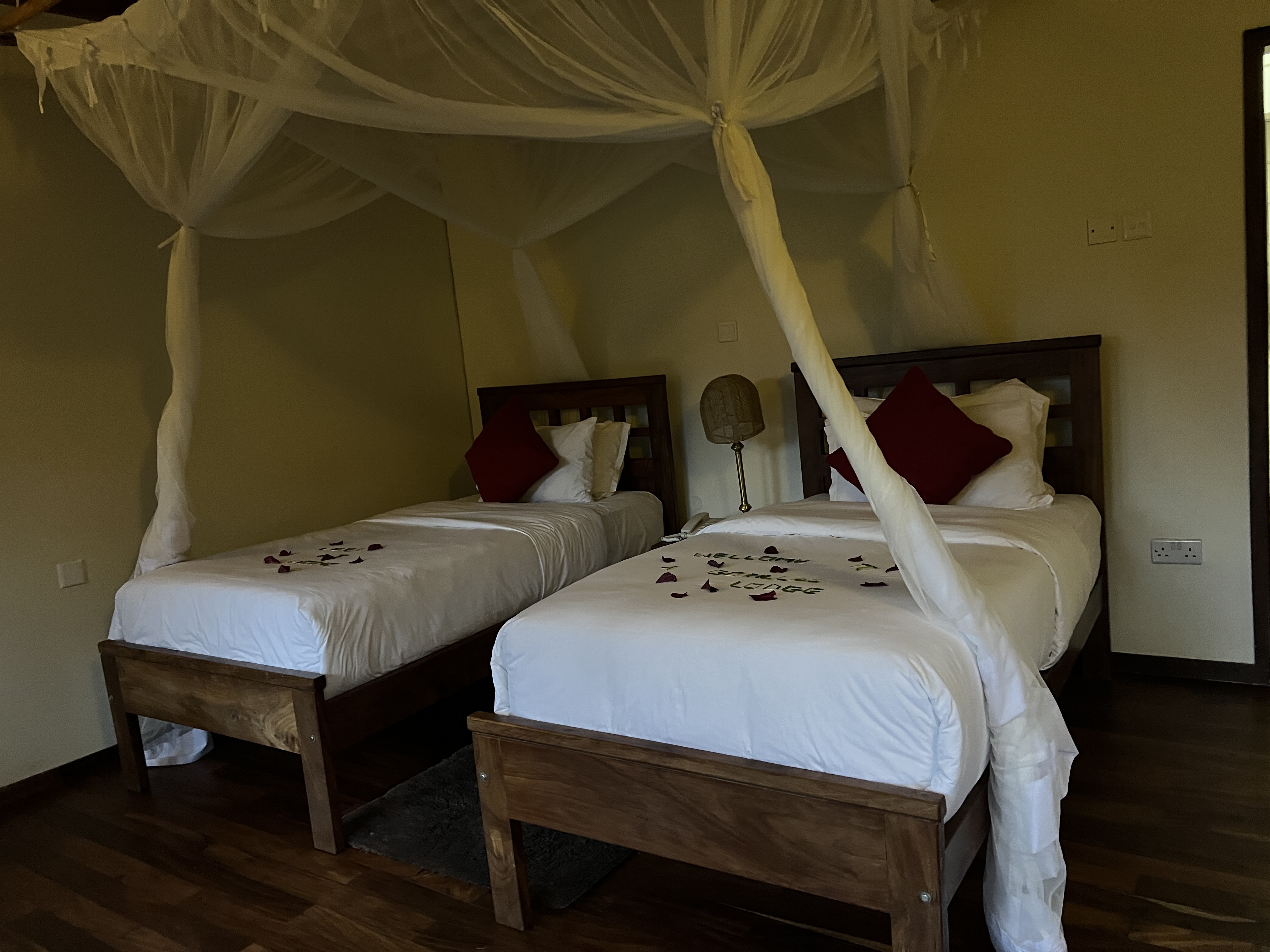 Beds in our room at Four Gorillas